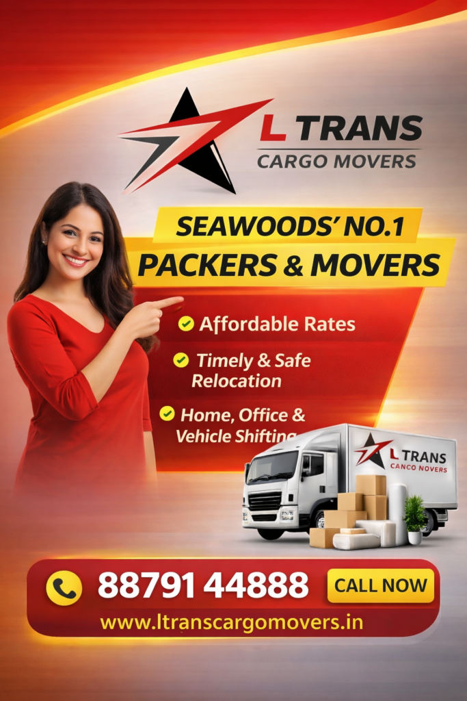 L Trans Cargo Movers - Seawood's No.1 packers and movers with home shifting, office relocation and vehicle transport services